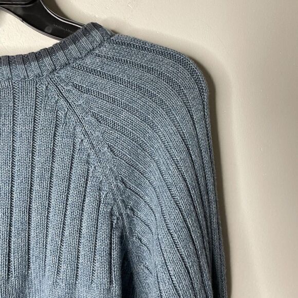 COLUMBIA Sweater Mens XL Blue Ribbed V-Neck Pullover 100% Cotton - Picture 6 of 8